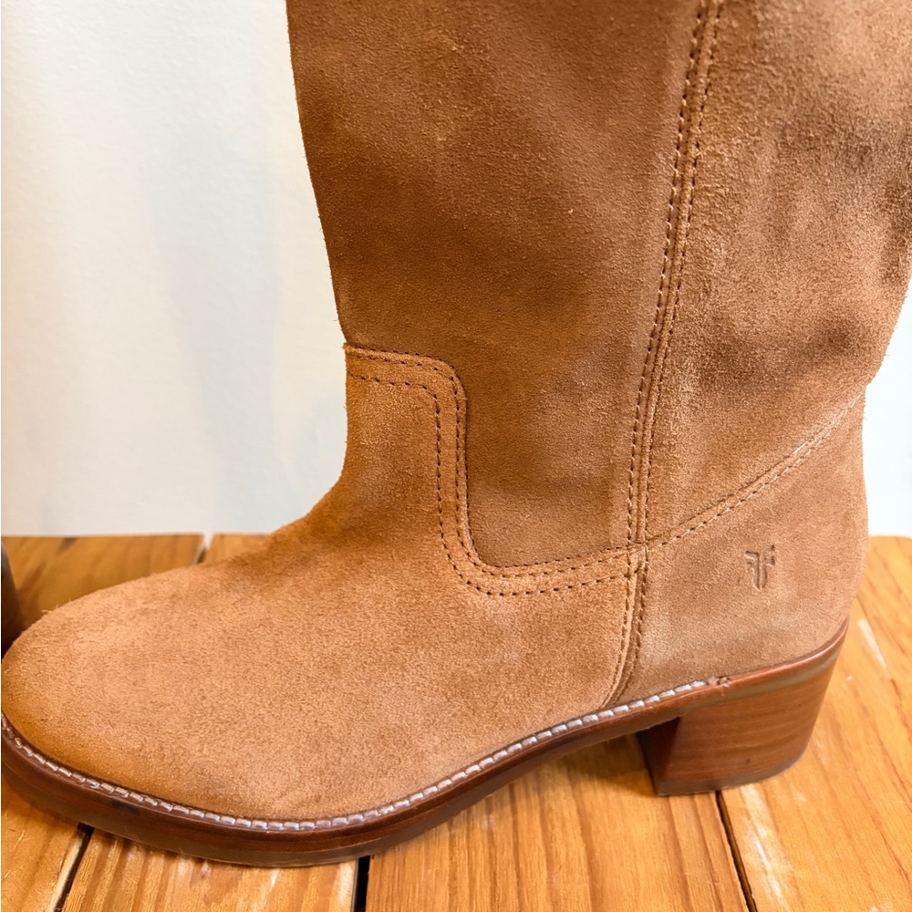 Frye Tan Suede Tall Boots - Picture 5 of 6
